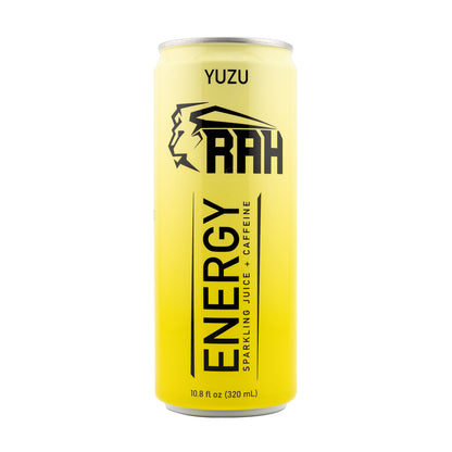 RAH Energy Sparkling Juice + Caffeine Variety 12 Pack - Yuzu, Guava, Passionfruit